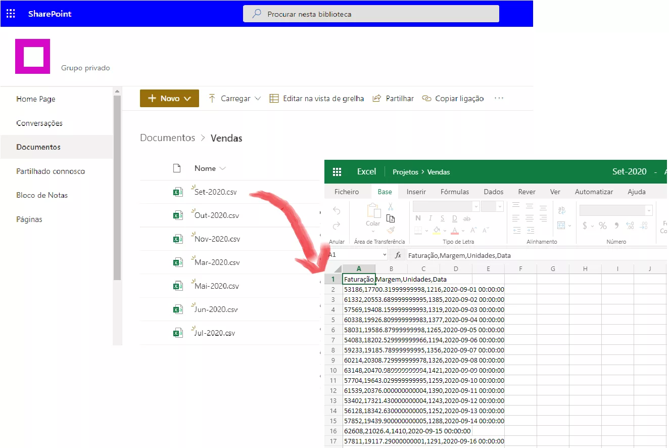 0.011 Criar DataFlow com SharePoint